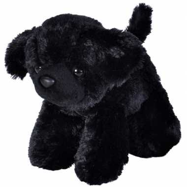 Pluche hond zwarte labrador knuffeltje 18 cm