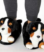 Knuffel dieren berner sennen hond pantoffels sloffen voor kinderen maat 34 36