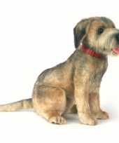Knuffel zittende pluche borderterrier hond 44 cm