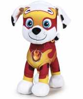 Pluche paw patrol marshall mighty pups knuffel 27 cm speelgoed hond