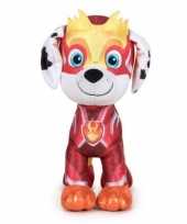 Pluche paw patrol marshall mighty pups super paws knuffel 19 cm hond