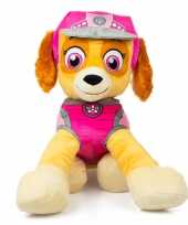 Pluche paw patrol skye dino rescue honden knuffel 53 cm