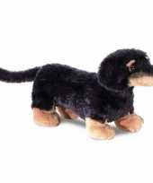 Pluche teckel honden knuffel 20 cm